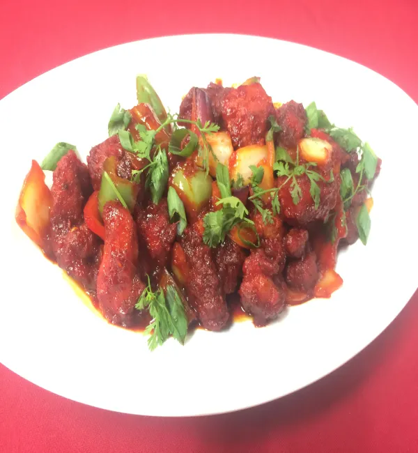 Chili Chicken in Ontario CA, Chili Chicken near me, spicy chicken, Indo-Chinese food, chicken appetizer, Bombay Restaurant Cuisine